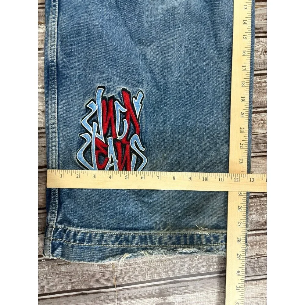 JNCO Rollin’ 26” baggy jeans size 34 x 30 color dark stone Y2K Vintage - Picture 7 of 7